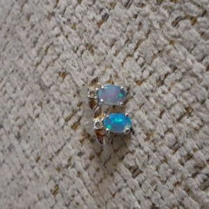 Blue opal earrings